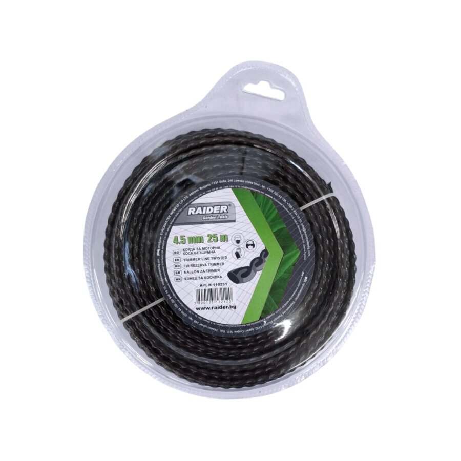 Μεσινέζα στριφτή μαύρη 4,5mm-25m RAIDER